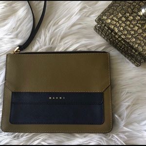 Marni Italian leather colorblock clutch